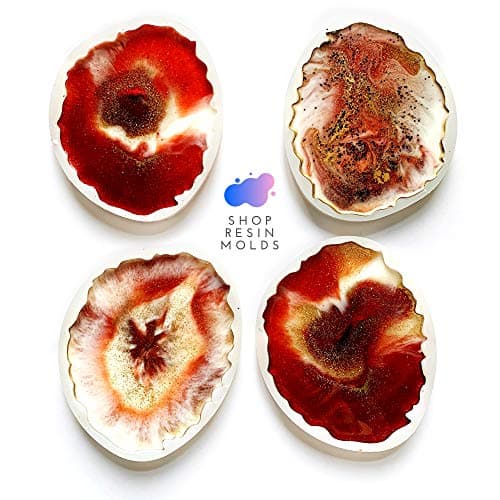 Resin Geode Coaster Agate Silicone Mold 4pc by Shop Resin Molds