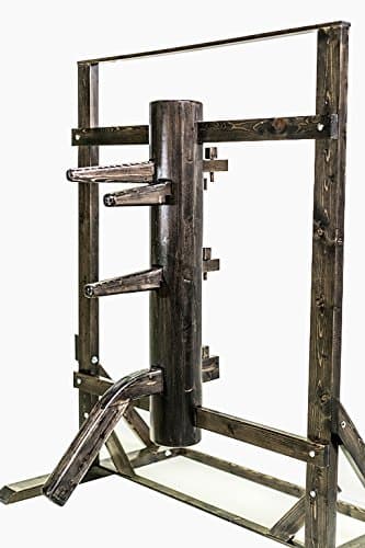 Wing Chun Wooden Dummy with Frame and Legs Gray ash Color