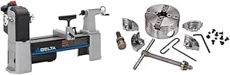 Delta Industrial 46-460 12-1/2-inch Variable-Speed MIDI Lathe and 46-461 Reversible Nova G3-D Woodturning Chuck Bundle