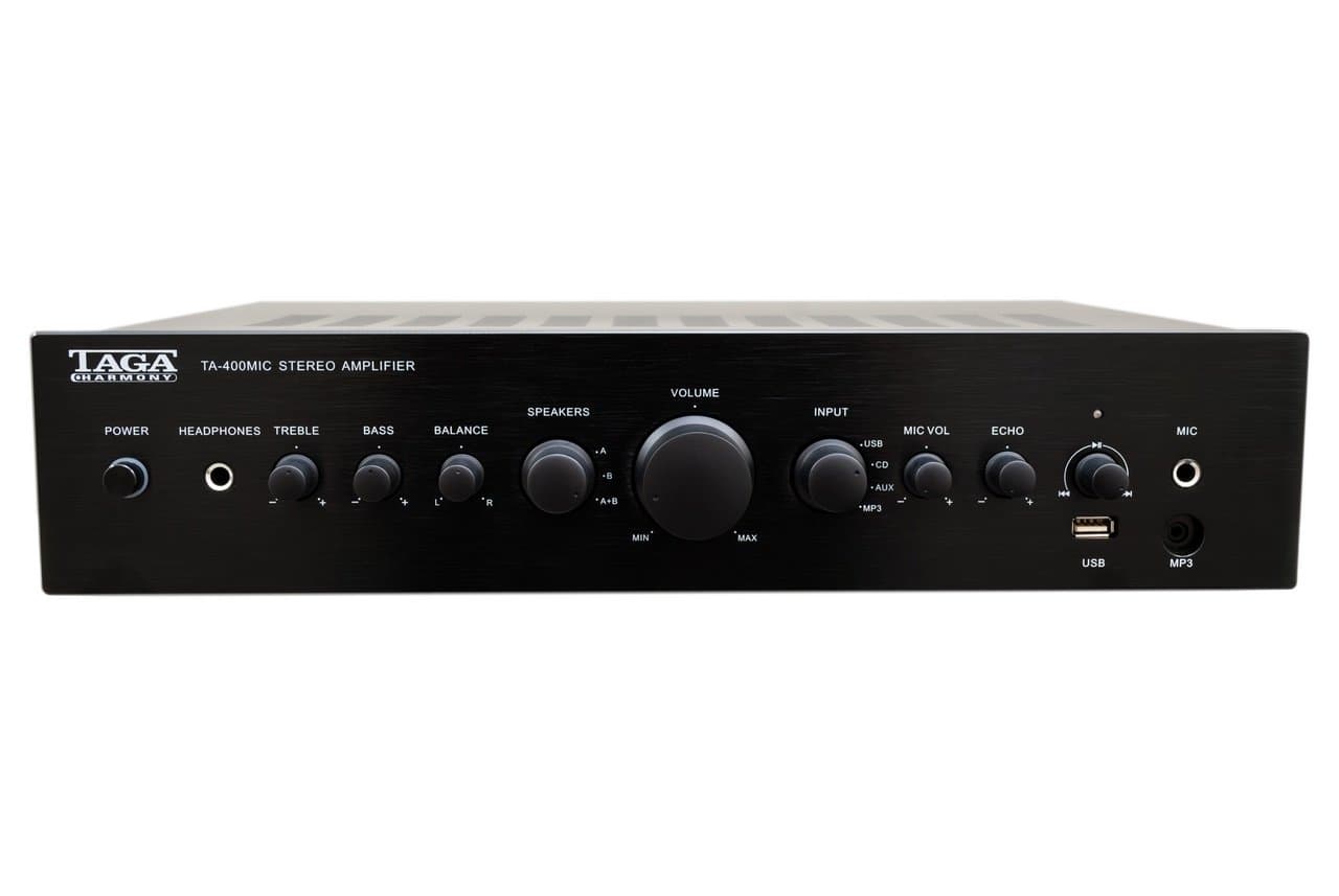 Taga Harmony TA-400MIC A/B Speakers Integrated Amplifier with MIC Mixing & USB
