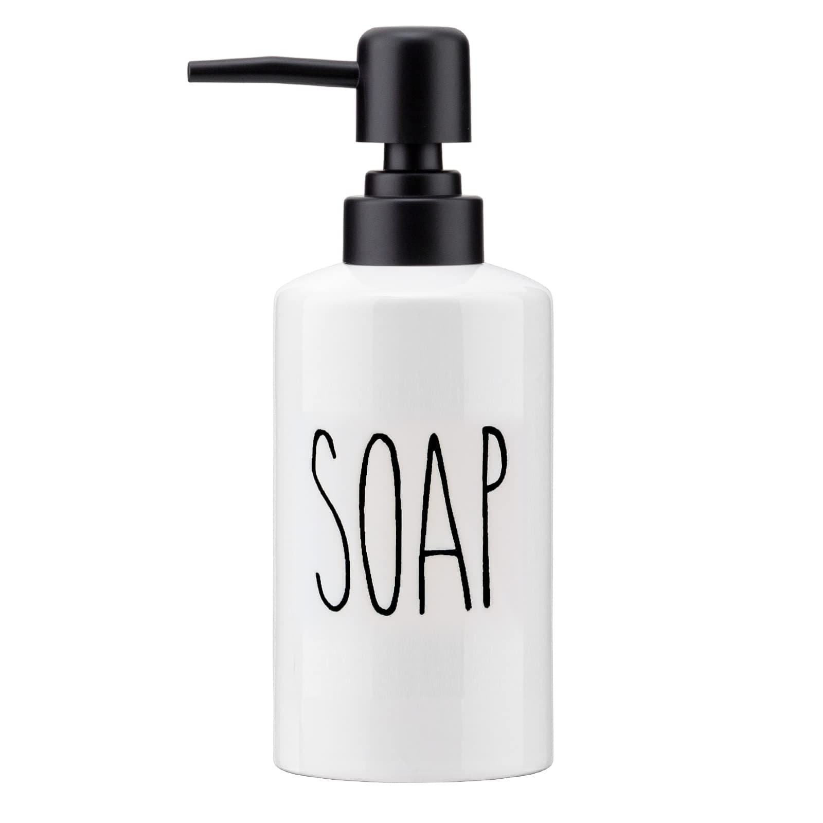 FE Soap Dispenser, 10oz Soap Dispenser Bathroom, Ceramic Liquid Soap Dispenser with Plastic Pump for Bathroom Countertop(SOAP)