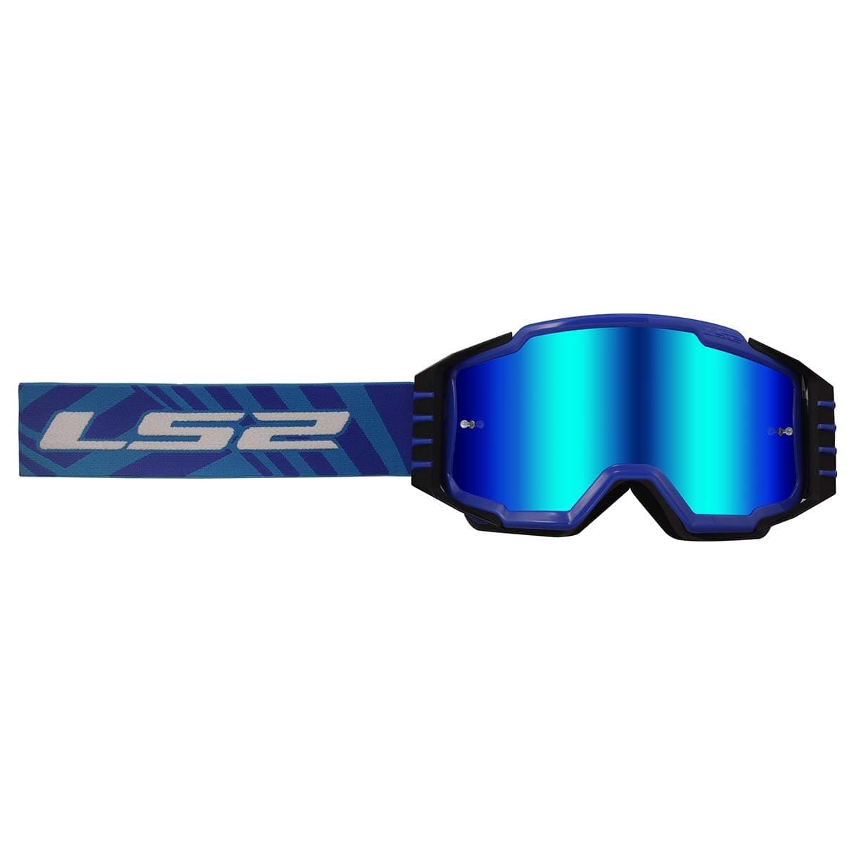 LS2 Helmets Charger Pro Motorcycle OTG Goggle (Blue with Blue Iridium Lens)