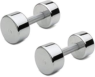 Body Maxx 5Kg Steel Dumbbell Set | Pack of 2 Dumbbells of 5kg | Chrome Steel Round Dumbbells with Grip