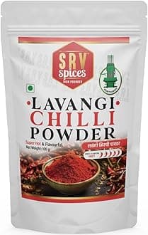 SRV Spices Lavangi, Teja, Super Hot Red Pepper Powder, Red Paprika Powder, Iron Pounded, Natural Oil Intact, Spicy, Super Spicy (1, 100 gm)