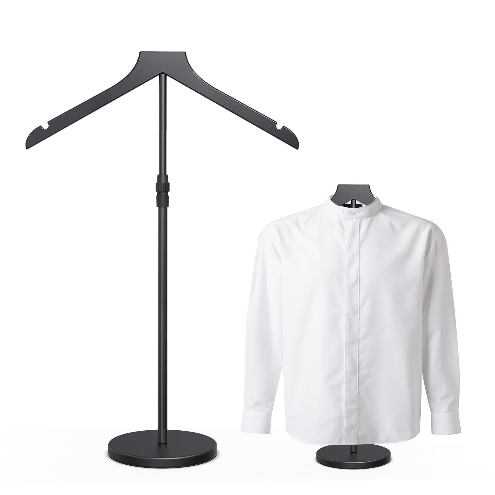 Shirt Display Stand, 18-34 Inch Height Adjustable Mannequin Torso for Vendors Shop, More Stable Dress Form Portable Clothes Garment Rack, T Shirt Display Holder Jacket Coat Stand Hanger, Black