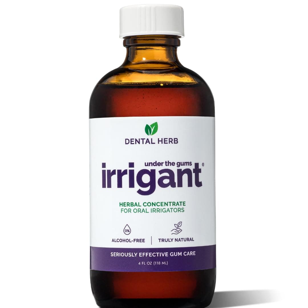 Under The Gums Irrigant Solution – Alcohol-Free, Vegan Herbal Solution for Water Flossers & Oral Irrigators – Supports Gum Health Naturally - (45 Day Supply) by Dental Herb Company