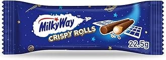 Milky Way Crispy Rolls, Milk Chocolate, Crispy Wafer & Whipped Filling, 22.5g, Ideal sharing biscuit snack bar