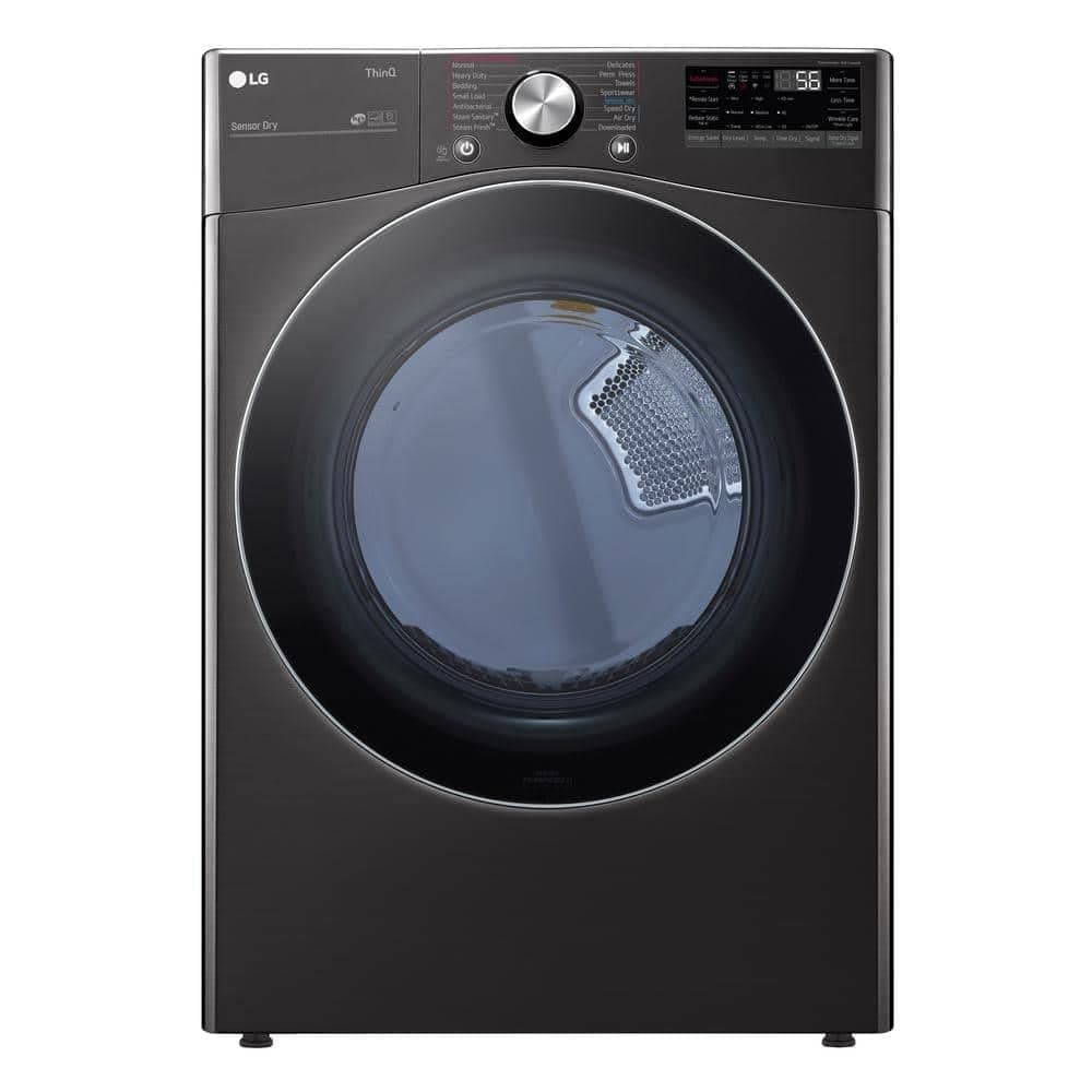 LG DLEX4200B 7.4 cu. ft. Ultra Large Capacity Smart Wi‑Fi Enabled Front Load Dryer in Black Steel with TurboSteam and Built‑in Intelligence