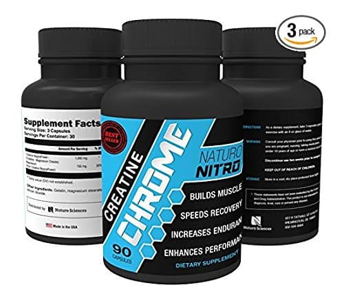 Creatine Chrome with Magnapower (Creatine Magnesium) New Quality Creatine Formula Promotes Rapid Gains in Stamina, Strength and Lean Muscle Growth - 90ct, 30 Servings - Pack of Three