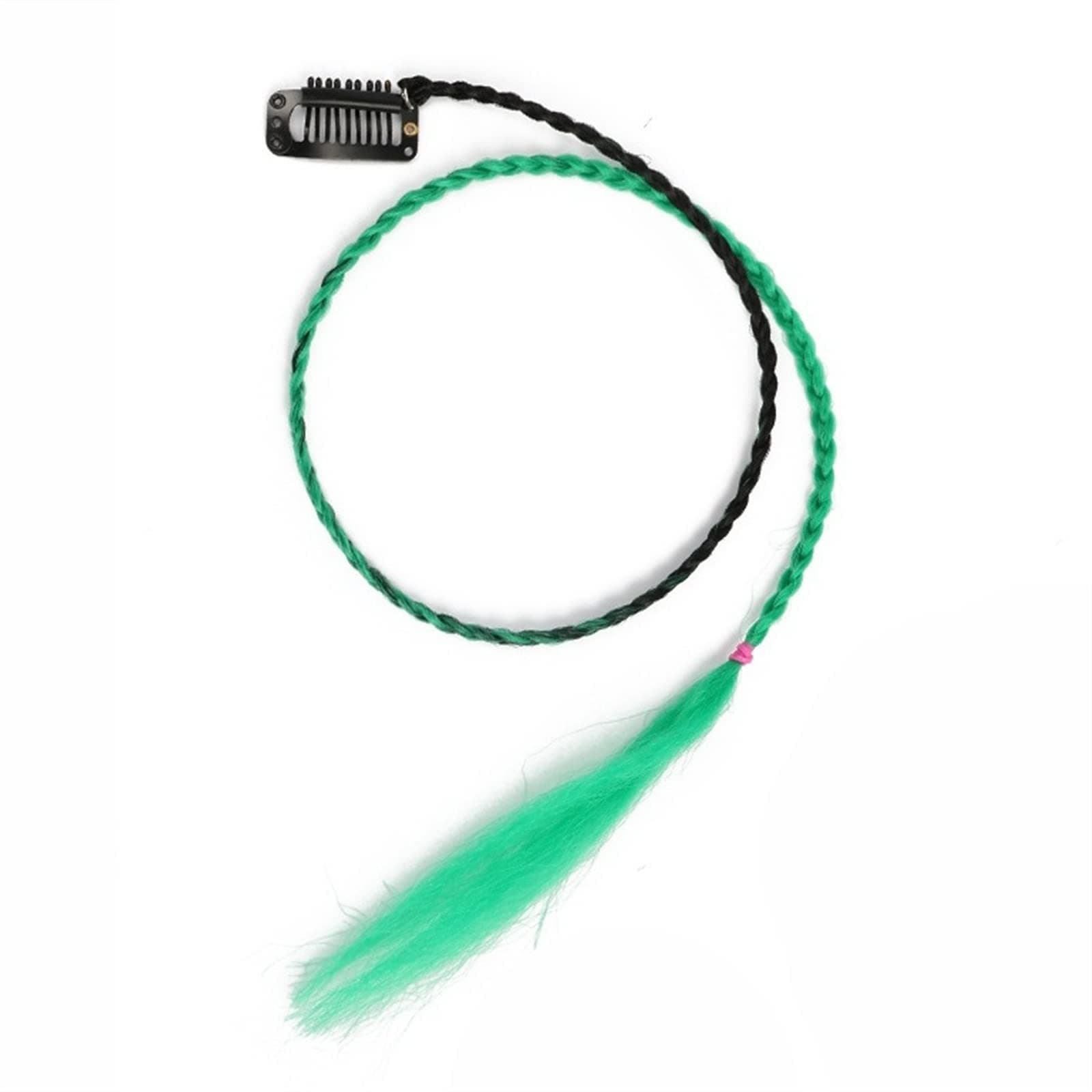 Clip in Bangs Baby Braid Hair Extensions 1/2 Pcs Baby Braids Front Side Bang 22inch Long Braided Clip in Hair Extensions Natural Synthetic Hair for Women Girls Bangs Hair(Color:DK-B4,Size:22 inch 1Pcs