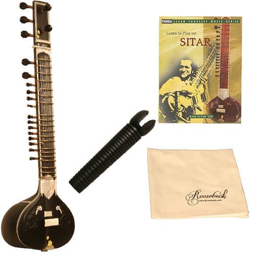 Banjira Standard 7-String Single Toomba Sitar – Black Deluxe Package w/Accessories