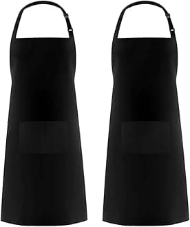 Syntus Adjustable Bib Apron with 2 Pockets Cooking Kitchen Aprons for Women Men Chef