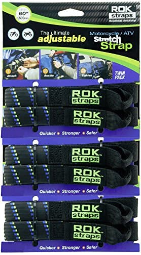 ROK StrapsROK Straps ROK-10001-2PR 18"- 60" Motorcycle/ATV Adjustable Stretch Strap, 2 Pair (Moto Plaid)