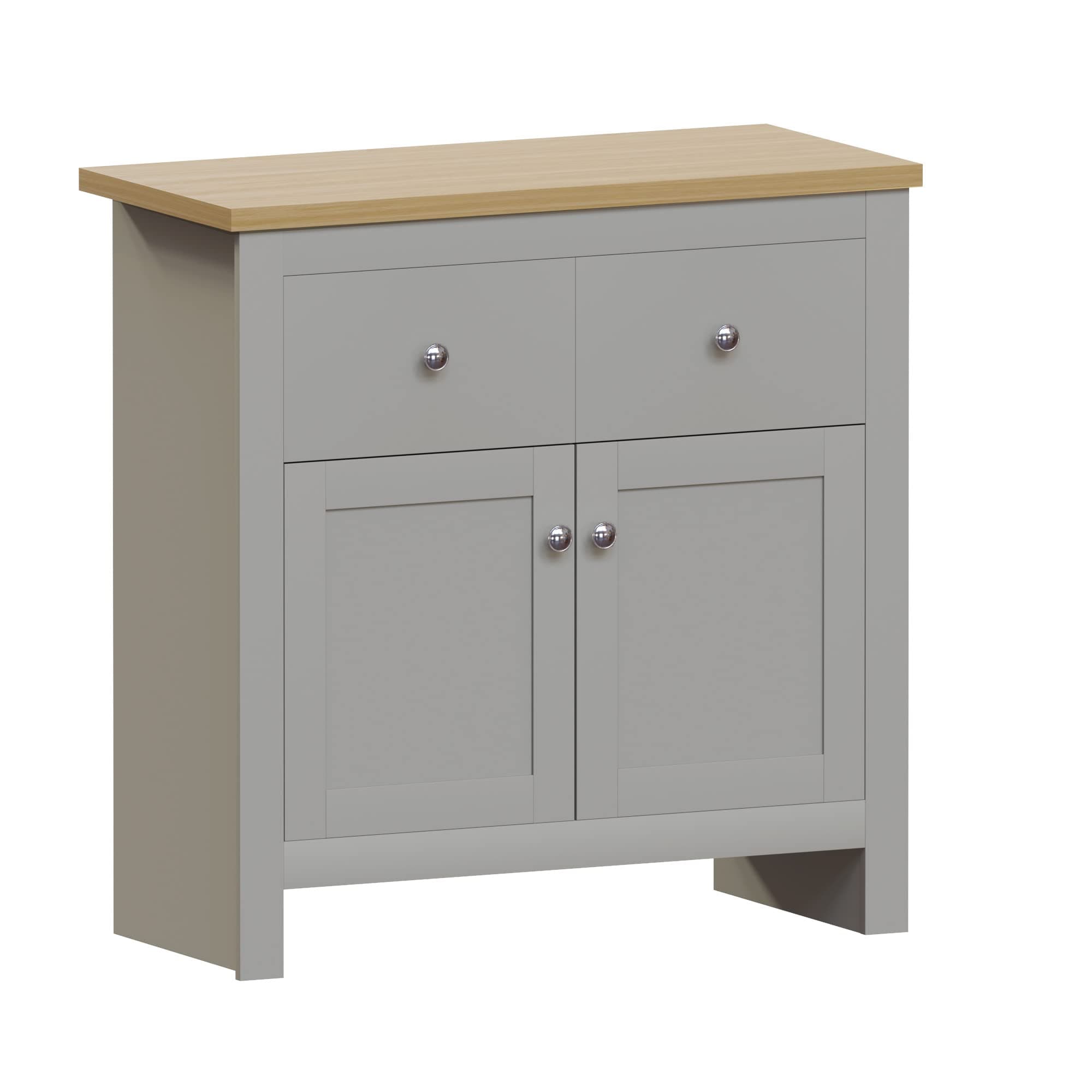 Vida Designs Arlington 2 Drawer 2 Door Sideboard, Grey