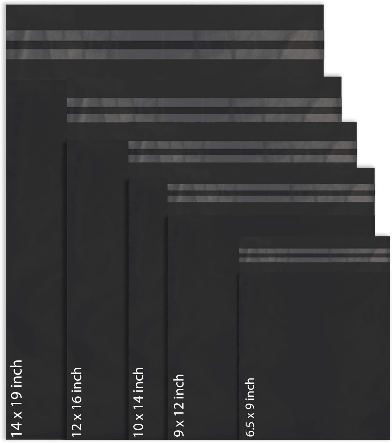 Red Ember50 Mixed Mailing Poly Postal Self Seal Bags 5 Sizes 10 from Each Small to Large Mailing Bags Postage Packaging Assorted Mailers Posting Shipping Post Parcels Package Bags (Black)