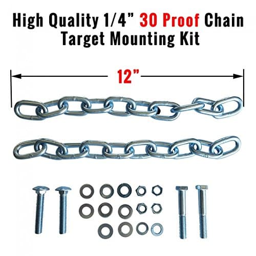 ShootingTargets7 Chain and Rubber Target Hanging Straps with Hardware Kit for Mounting AR500 Steel Shooting Targets | Use with Most Target Stands