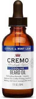 Cremo Beard Oil, Cooling Citrus & Mint Leaf, 1 fl oz - Restore Natural Moisture and Soften Your Beard To Help Relieve Beard Itch