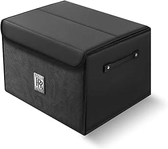 Foldable Car Trunk Organizer for Rolls-Royce Cullinan/Cullinan Black Badge 2015-2025, Large Capacity Multi Functional with Removable Partitions Car Storage Box,Small-Black
