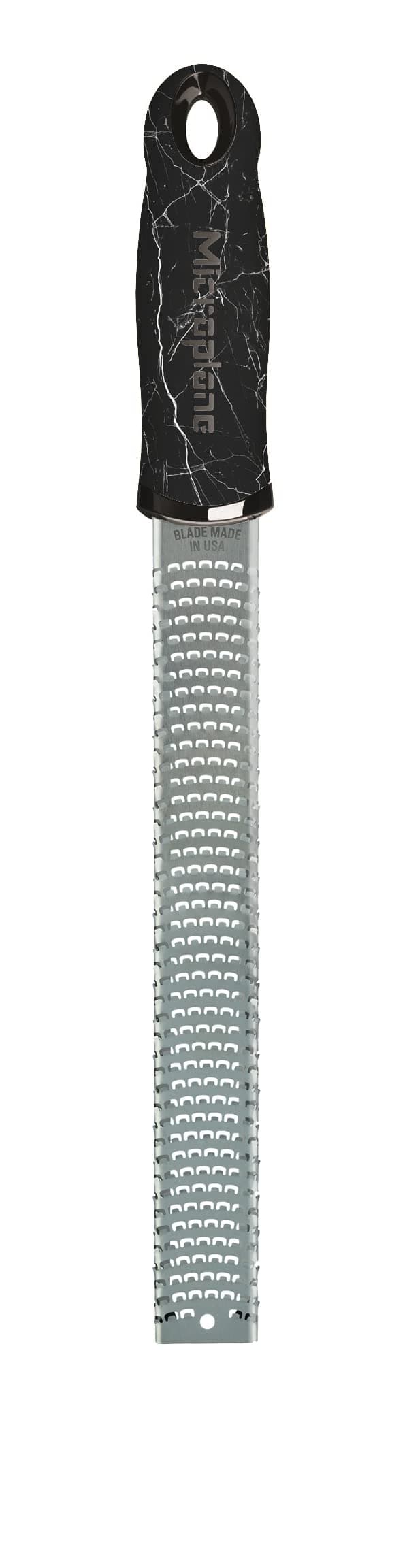 Microplane Zester Kitchen Grater in Black Marble for Citrus, Parmesan, Ginger, Chocolate & Nutmeg with Fine Stainless Steel Blade - Made in USA