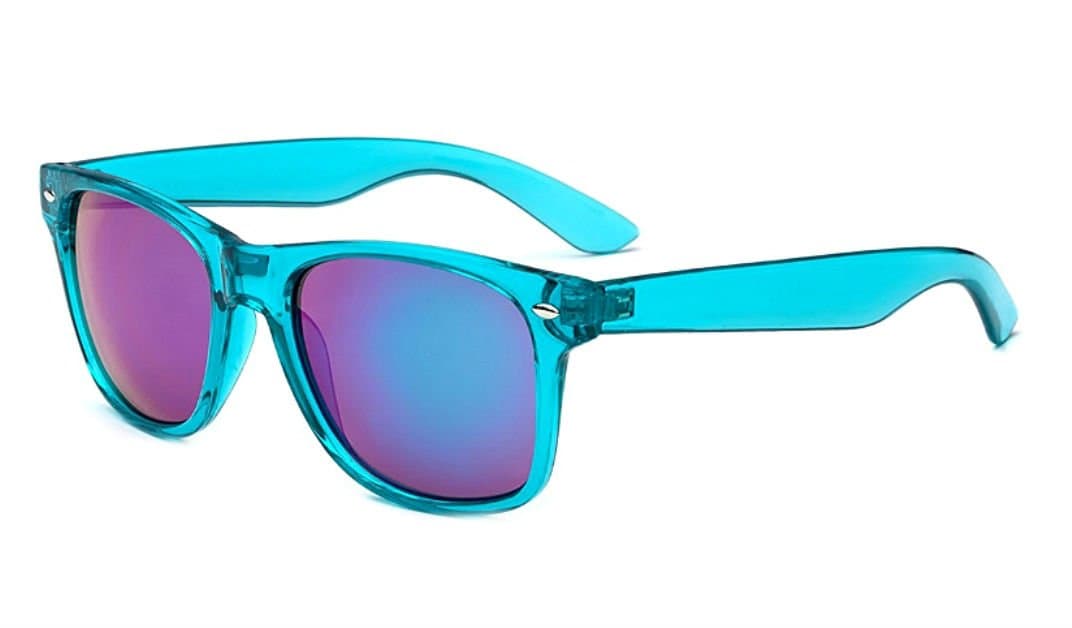 Sunglasses Classic 80's Vintage Style Design (Turquoise, Flash Mirror)…