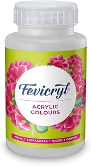 Fevicryl Acrylic Colour White 500ml | Art & Craft, DIY, Rich Pigment, Non-Craking Paint for Canvas, Wood, Leather, Earthenware, Metal | Ideal for school projects, Hobbyists, Artists