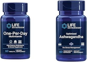 One-Per-Day Multivitamin 60 Tablets and Optimized Ashwagandha 60 Capsules Bundle