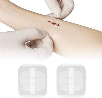 Zip Stitch Laceration Repair Without Stitches Butterfly Bandaids Quick Clot - Emergency Wound Closures Device 2 Pieces (Thin Film)