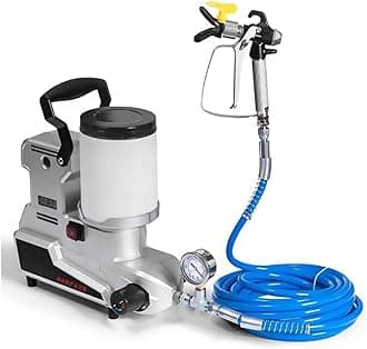 High Pressure Paint Sprayer, 1600W Portable Airless Paint Sprayer, 2.5L/Min HVLP Paint Sprayer Wall Spray Gun with 3 Adjustable Speed, 2L Capacity, 5m Hose