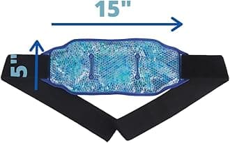 FOMI Premium Hot Cold Gel Bead Ice Pack Care | Cool Compress for Lower Back, Shoulder, Knee, Bicep, Stomach | Coccyx, Sciatica, Tailbone Pain Relief | Flexible, Reusable Heating Pad | (Blue)