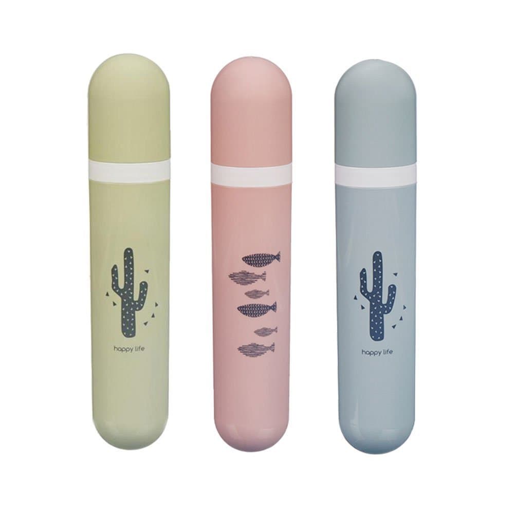 DEBON Travel Toothbrush Case Holder Container PP Plastic Portable Toothbrush Storage 3 Pack Dust-Proof Anti Bacterial Toothbrush Pen Pencil Organizer Storage Box for Business Trip Home Family School