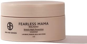 Fearless Mama Belly Butter – Unscented Stretch Mark Cream for Pregnancy – Natural Moisturizer for Stretch Mark and Scar Care – Deep Hydration for Growing Bellies