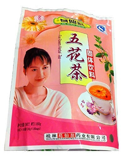 Five Flowers Herbal Tea, 16 Sachets (Pack of 2)