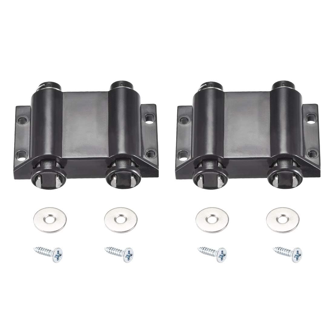 uxcell Double Touch Catch Magnetic Press Latch for Cabinet Door Cupboard Black 2pcs