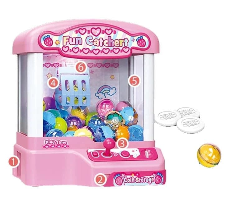Doll Catcher Grabber Claw Machine Arcade Game & Prize Dispenser Vending Machine Toys For Kids With Light And Music - Multicolor