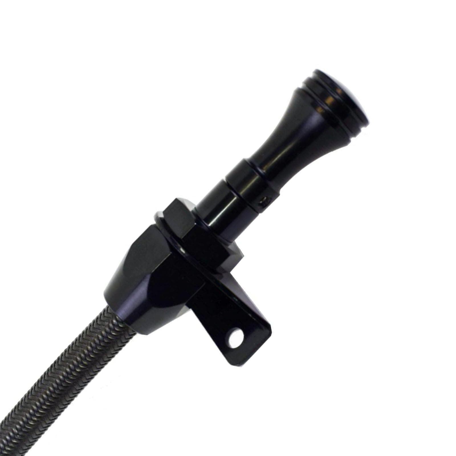 Firewall Mount Transmission Dipstick with Black Housing - Compatible with GM 4L80E Transmission LS LS1 LS3 LS6 LSX