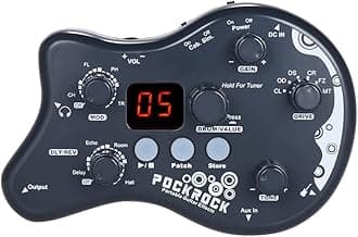 Guitar Pedal Multi Effects Guitar Pedal Guitar Delay Pedal Guitar Loop Pedal Portable Multi-effects Processor Effect Pedal 15 Effect Types 40 Drum Rhythms Tuning Function - Grey