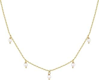 PAVOI 14K Gold Plated Shell Pearl Chain Necklace for Women