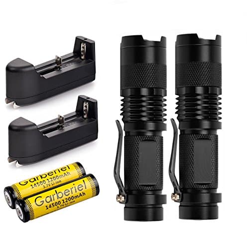 Jisell Super Small Mini Led Flashlight with 14500 Battery Charger Set -Zoomable Handheld Pen Camping Flashlights With High Lumens for Camping, Outdoor, Emergency, Everyday Flashlights