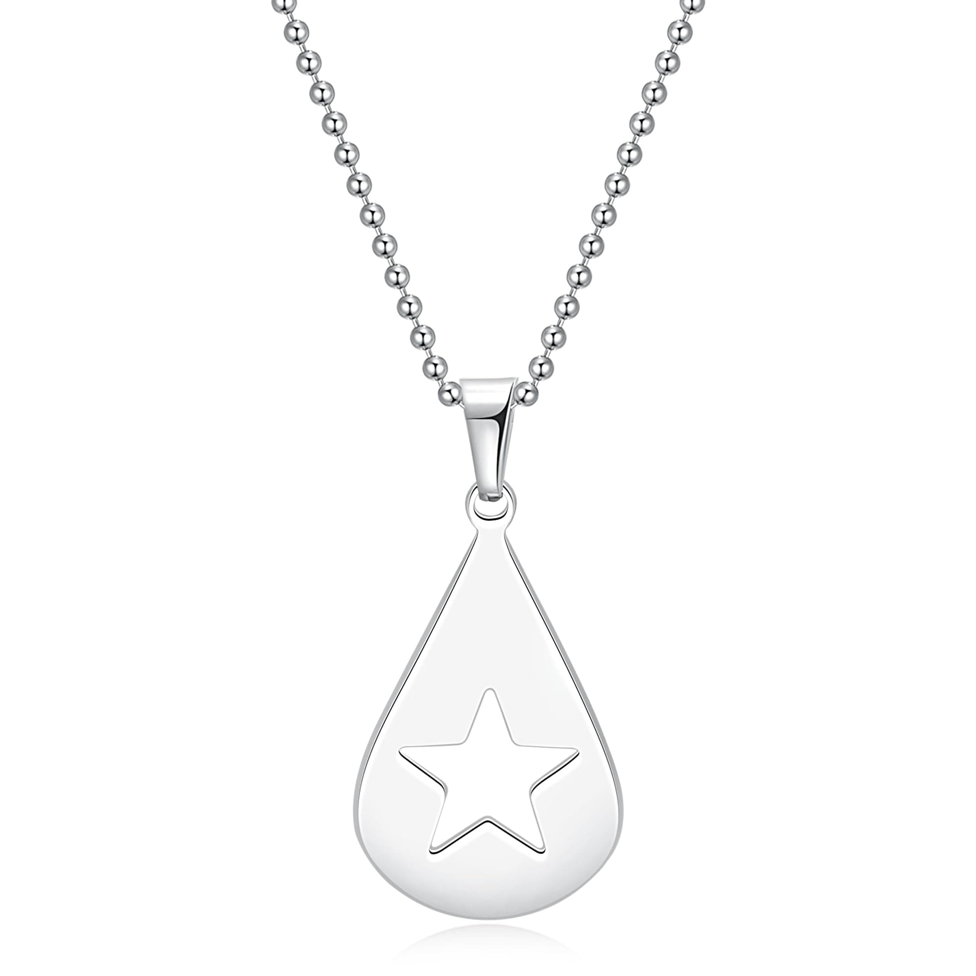 MQV Guitar Pick Star Ball Chain Necklace Solid Stainless Ball Chain Music Inspired Gift Jewellery