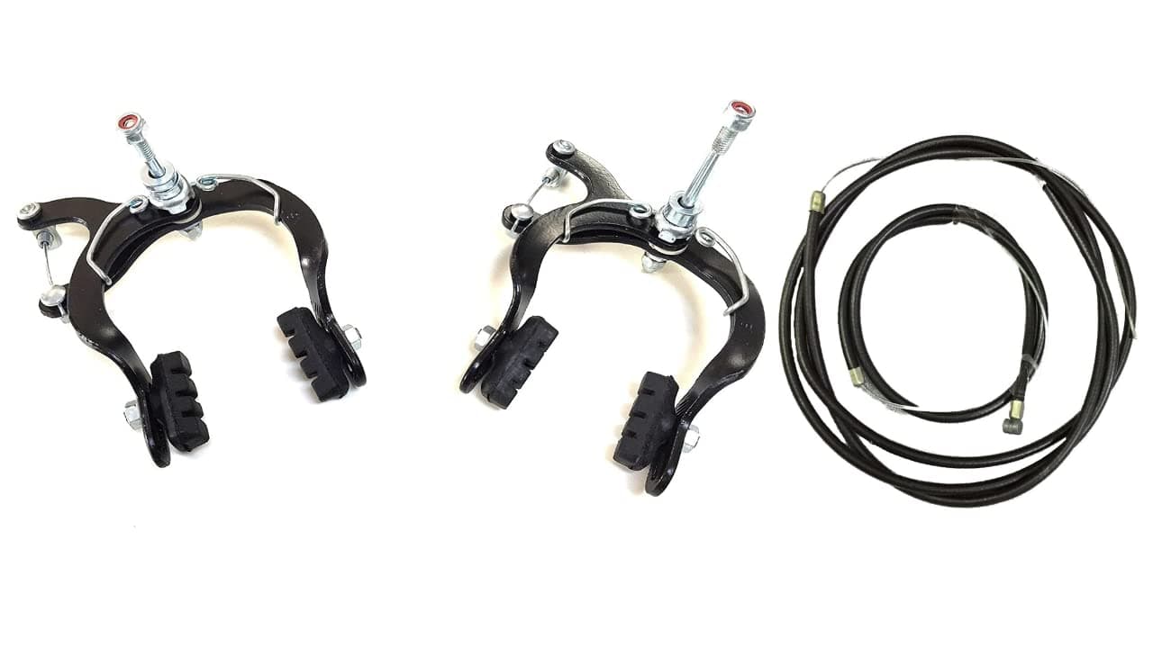 AARNAV Old School Caliper Brake With Front And Rear Brake Cable Set Bicycle Mountain Caliper Brake Set Black BMX MTB Bikes
