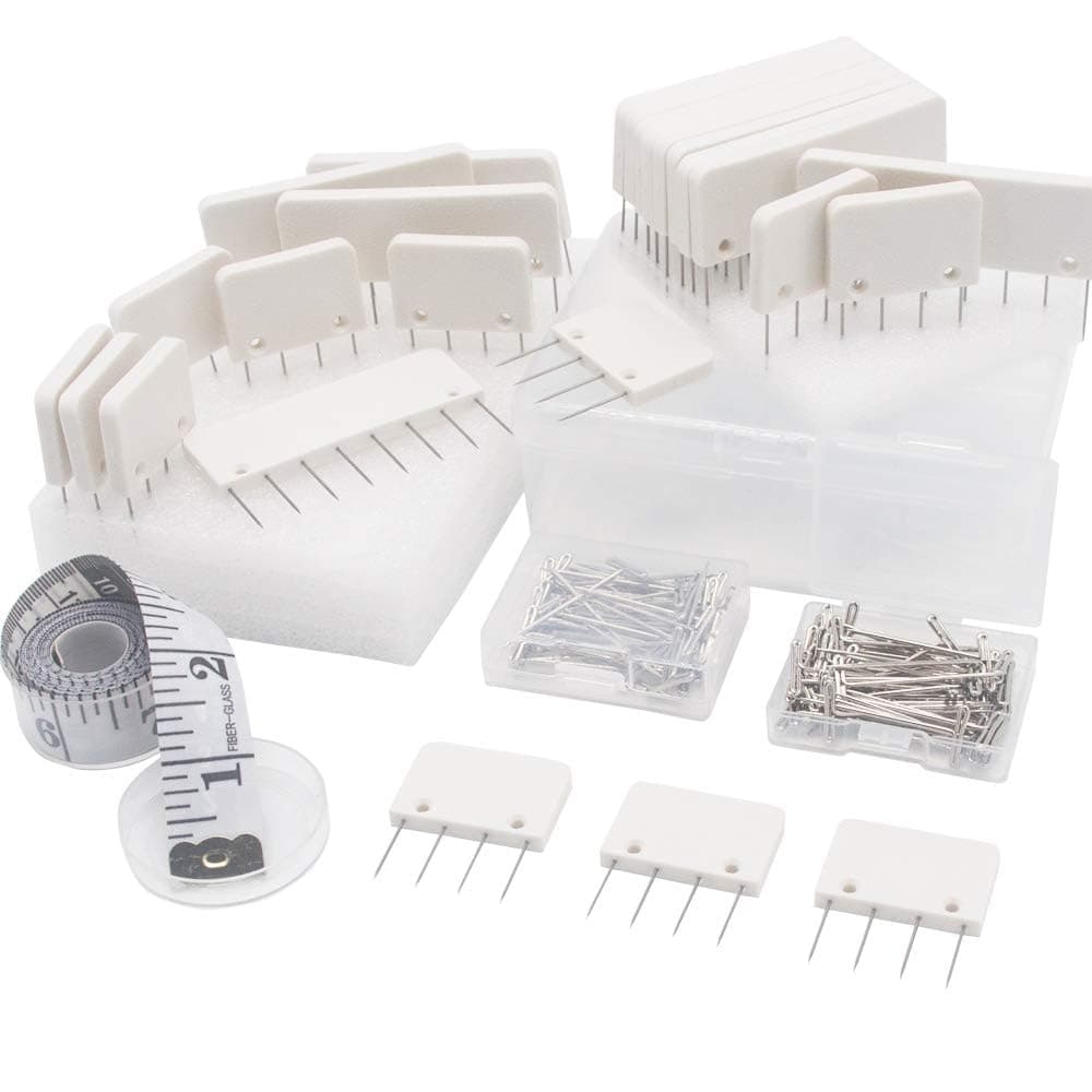 LAMXD Knit Blocking Pins Kit - 25 Pcs Knit Blockers & 100 T-pins Kit for Blocking Mats- Knit Blocking Combs for Blocking Knitting, Crochet, Lace or Needlework Projects, use for Knitting Mat