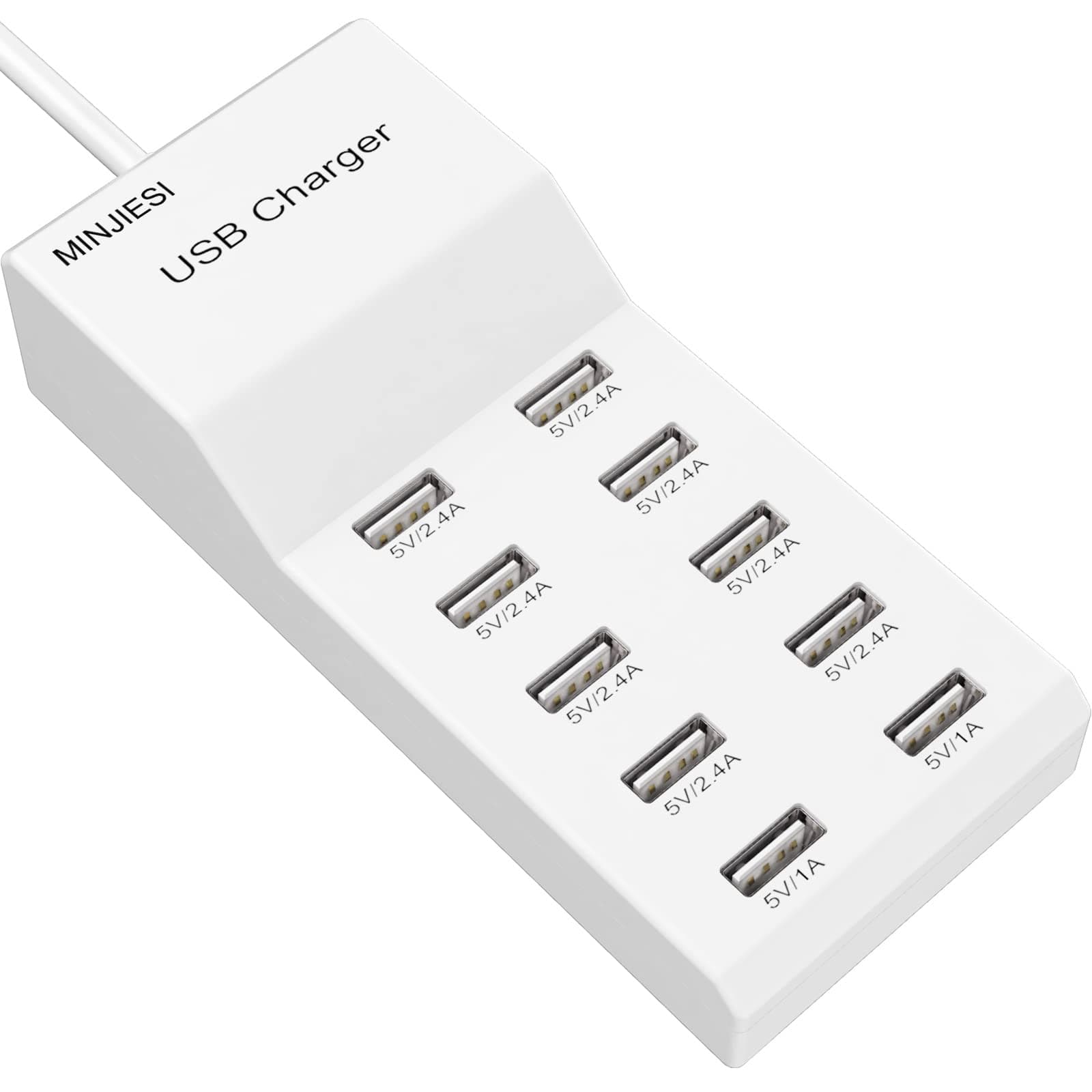USB Charging Stations 50w10A 10 Ports Multiple Charging Block/Power USB Strip for iPhone Android Smartphone Tablet Smart Watch AirPods Samsung and Multiple Charger Plug…
