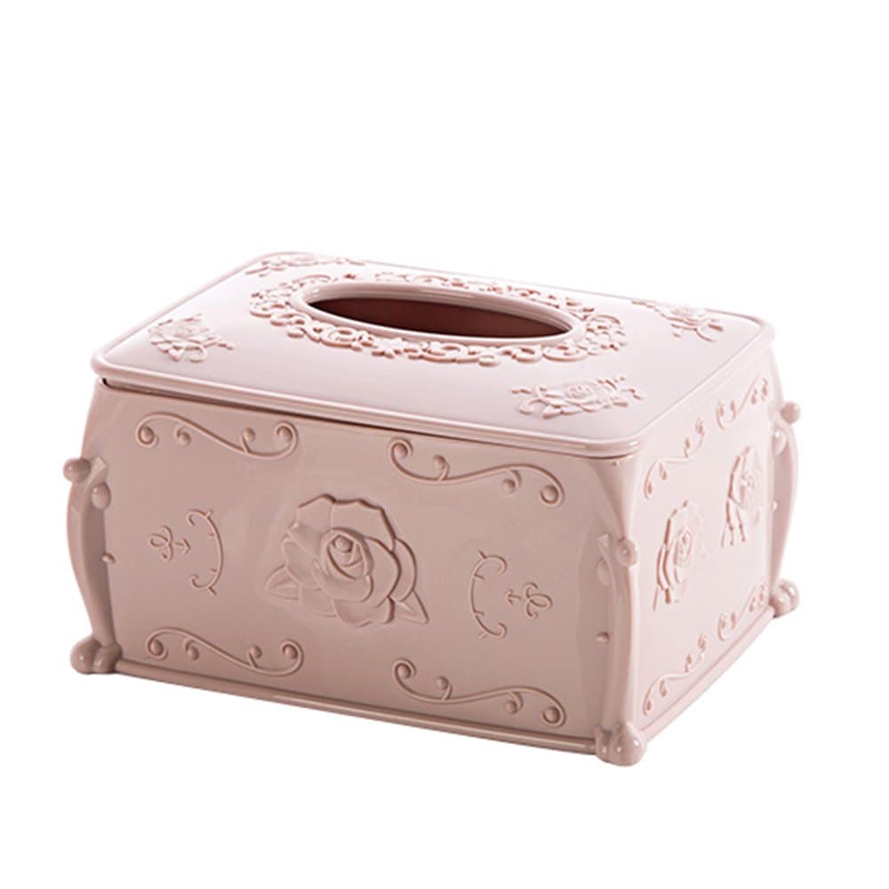 Rainie Love Creative Flower Pattern Design Rectangle Facial Tissue Box Cover Napkin holder for Home/Office/Living Room Desktop Table/Bathroom Vanity Countertops/Car(Pink/Purple/Green/Beige)