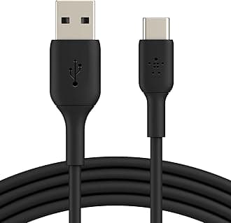 Fast Charge USB C charger cable, USB-C to USB-A cable, USB type C charging cable for iPhone 15, Samsung Galaxy S23, S23+, S23 Ultra, Pixel, iPad Pro, Nintendo Switch and more - 1m, Black