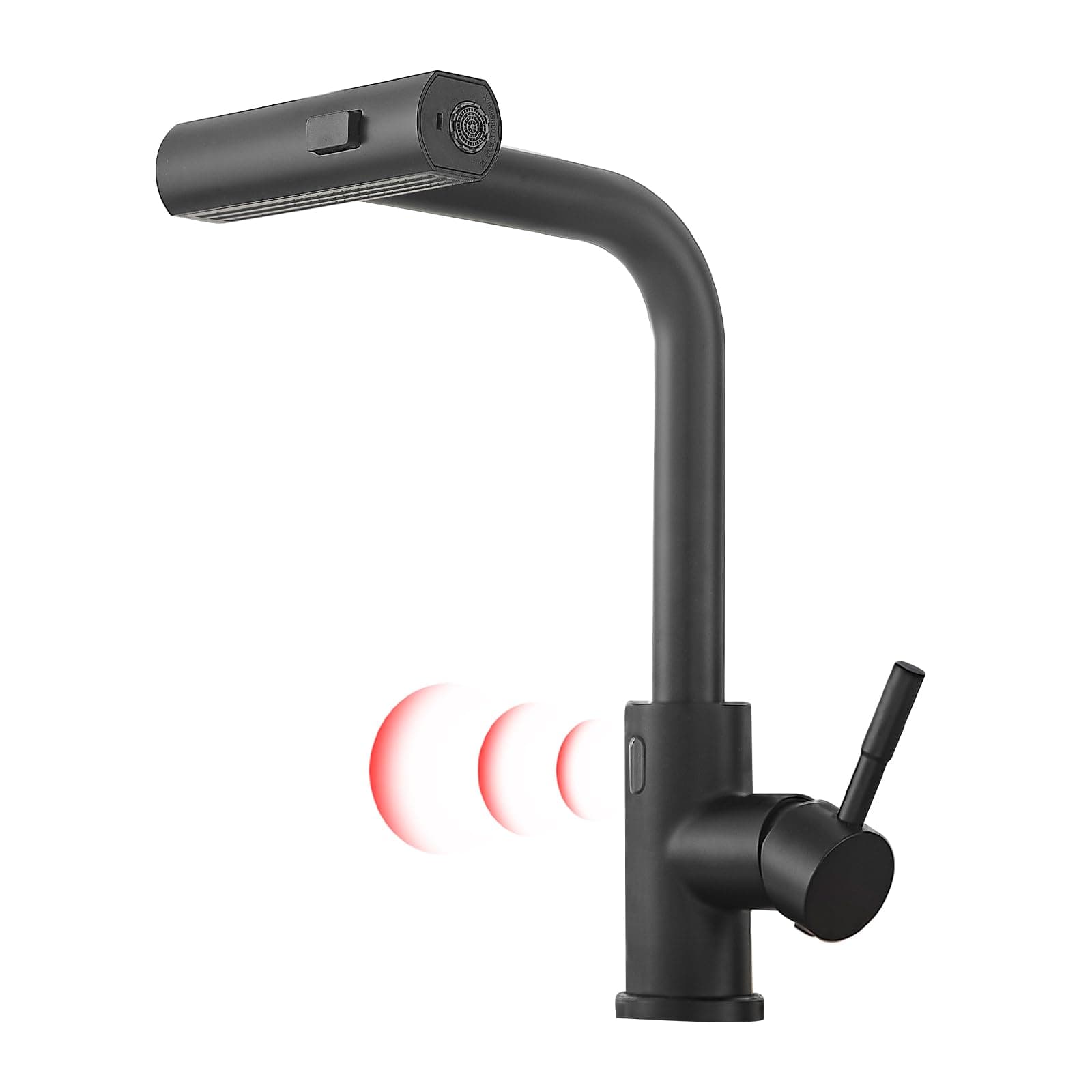 GIMILI Matte Black Touchless Kitchen Faucet with Pull Down Sprayer, 15” Hight Single Hole Handle Kitchen Sink Faucets