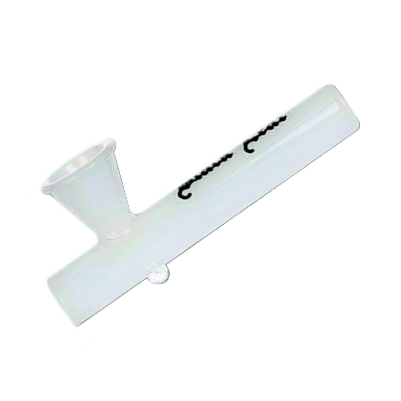 Genussleben Black Leaf Glass Pipe Kawumm 100 mm White