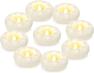 6pack Flameless Led Floating Candles, 3” Plastic Tealights Battery Operated Flickering 100+ Hour Waterproof for Cylinder Vases, Centerpieces at Wedding, Party, Pool, Holiday (White)