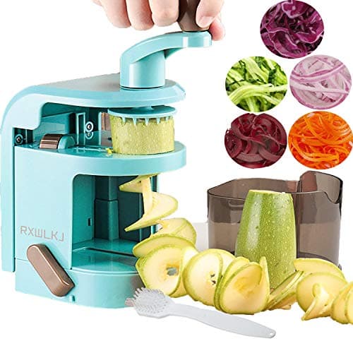 Vertical Vegetable Spiralizer Slicer Built 4-in-1 Compact Blades Strongest Suction Base Making Veggies into Alternative for Pasta Comes With Brush To Clean the Blades Easily