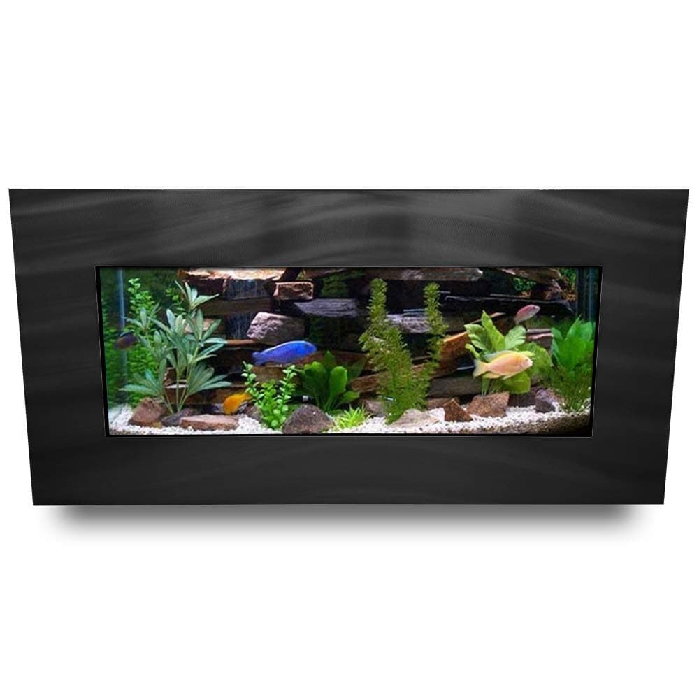 Aussie Aquarium 2.0 Wall Mounted Aquarium, Brushed Black