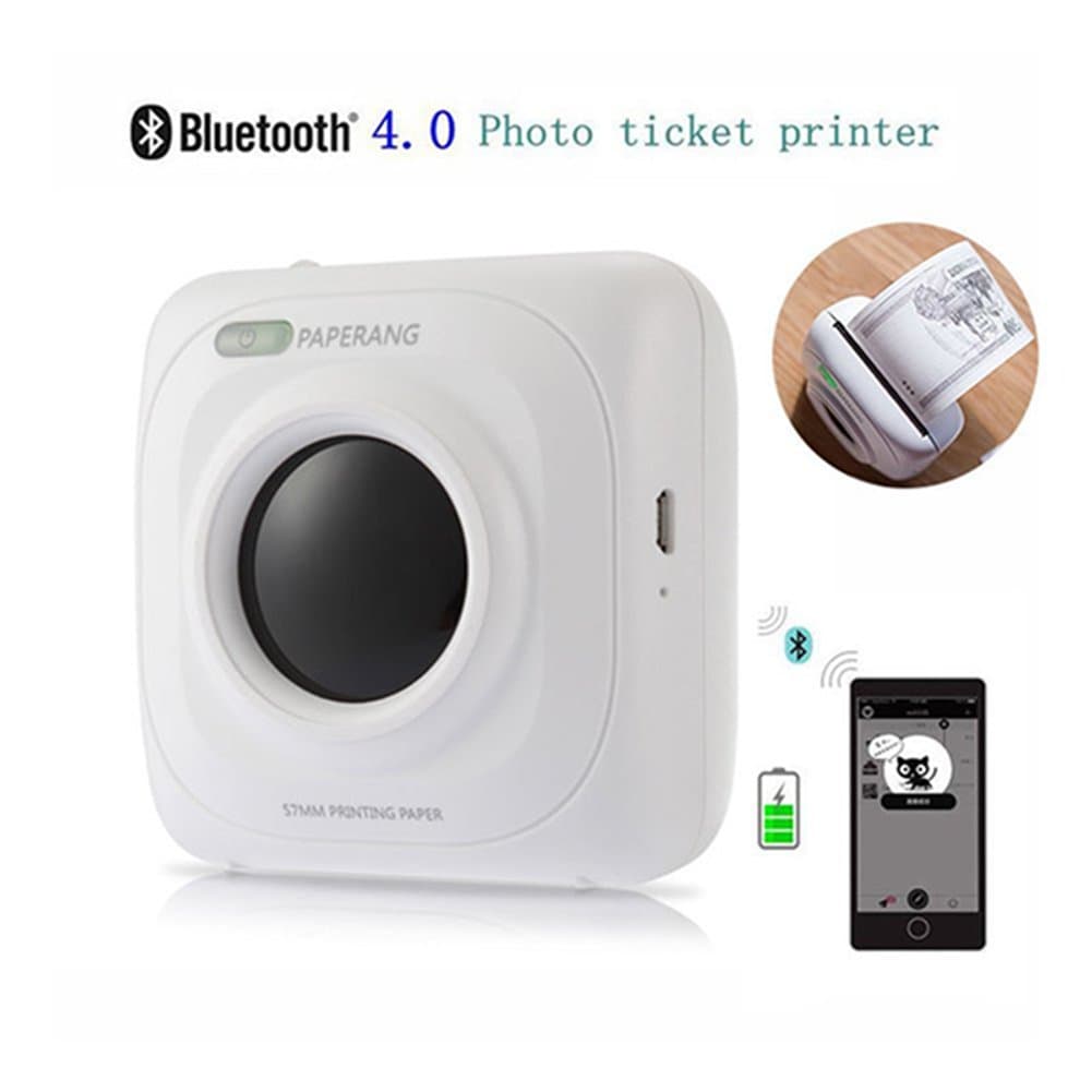 Jia Duo Duo Bluetooth Photo Printer Mini Pocket 57mm Wireless Thermal Receipt Printer Laber Maker For IOS Android Phones